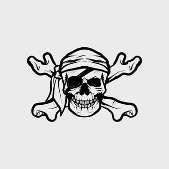 Illustration of a skull on a white background vector