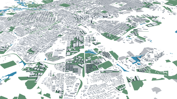3D illustration of Baltimore mass building in transparent png
