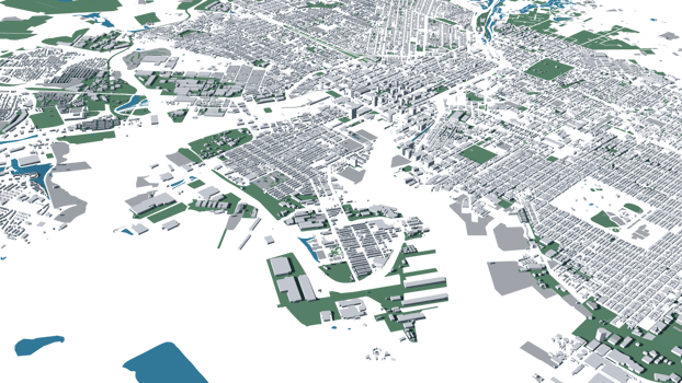 3D illustration of Baltimore mass building in transparent png