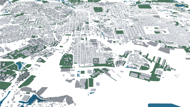 3D illustration of Baltimore mass building in transparent png