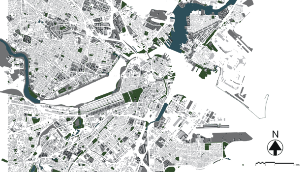 3D illustration of Boston mass building in transparent png