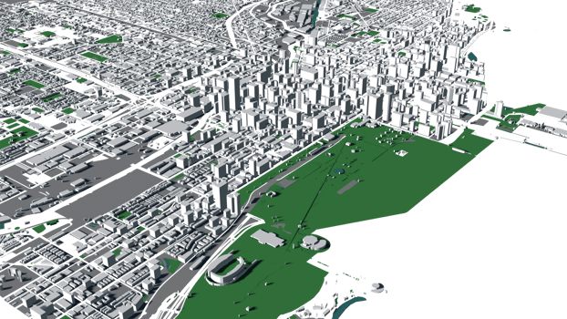 3D illustration of Chicago mass building in transparent png