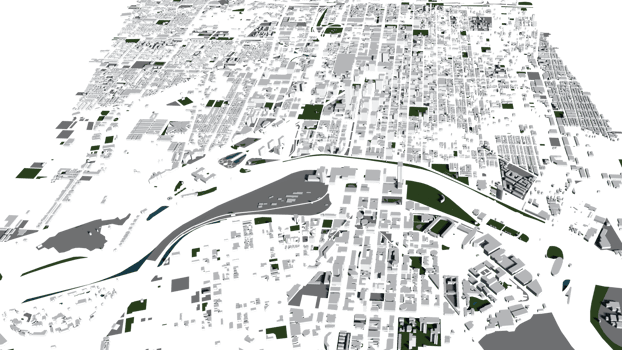 3D illustration of Philadephia mass building in transparent png