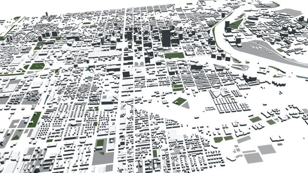 3D illustration of Philadephia mass building in transparent png