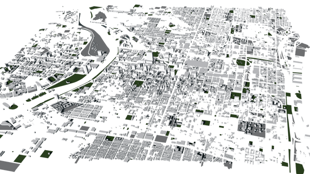 3D illustration of Philadephia mass building in transparent png