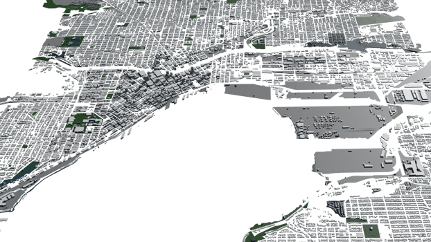 3D illustration of Seattle mass building in transparent png