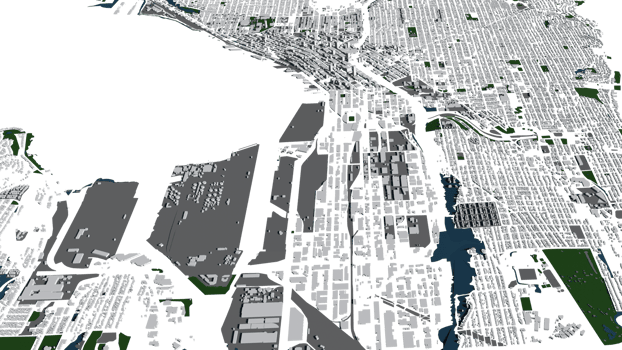 3D illustration of Seattle mass building in transparent png