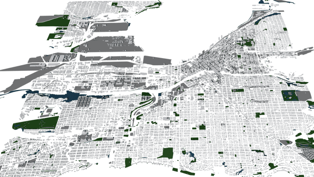 3D illustration of Seattle mass building in transparent png