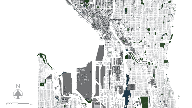 3D illustration of Seattle mass building in transparent png