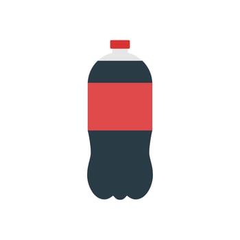 bottle of soda flat design vector illustration. soft drink icon