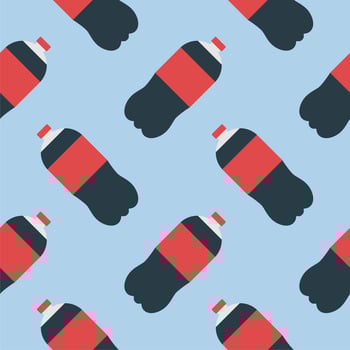 soft drink seamless pattern vector illustration. bottle of soda seamless pattern