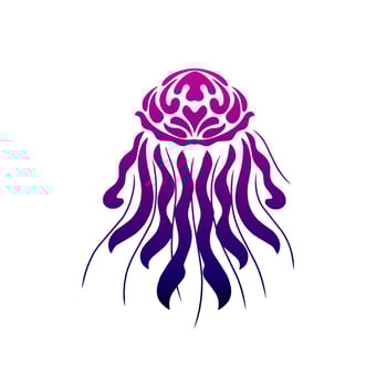 Illustration vector graphic of tribal art jelly fish tatto