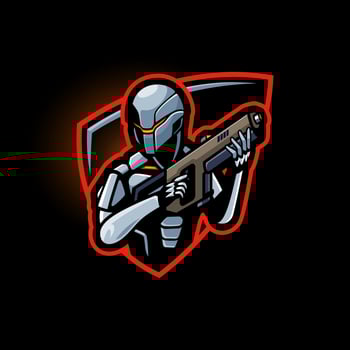 E Sport cyberpunk robot logo mascot gaming vector