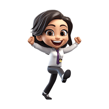 3D Cartoon businesswoman on transparent background. png