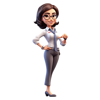 3D Cartoon businesswoman on transparent background. png