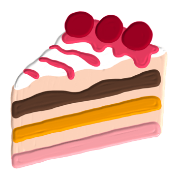 hand drawn cute cake png