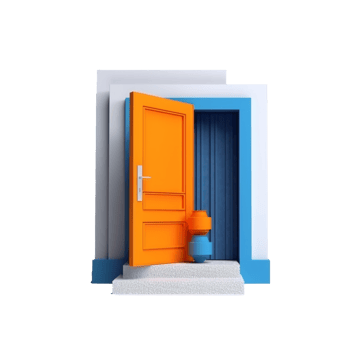 open door isolated on background with png