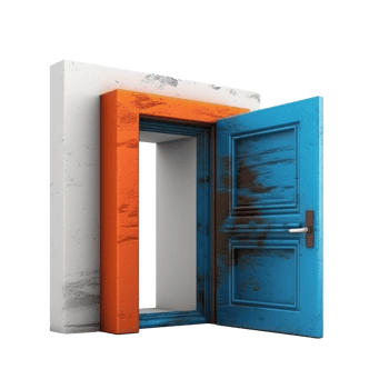 open door isolated on background with png