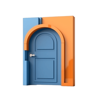 open door isolated on background with png