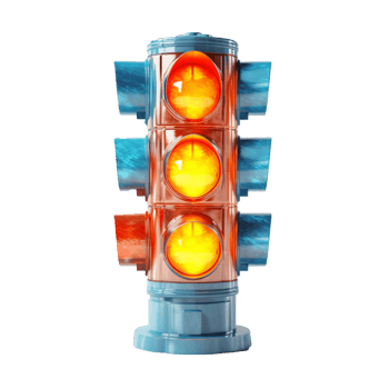 traffic light isolated on background with png