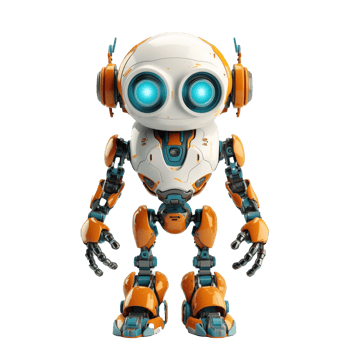 robot isolated on background with png