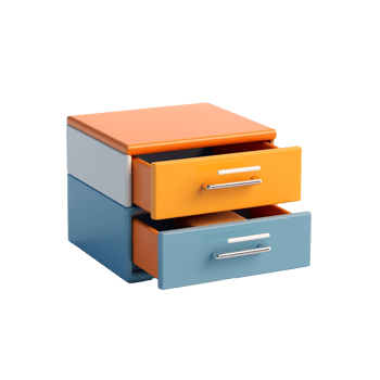 storage drawers isolated on background with png