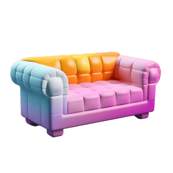sofa and armchair isolated on background with png