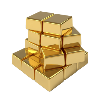 pile of gold isolated on background with png