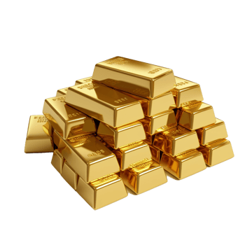 pile of gold isolated on background with png