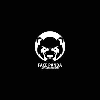 face circle panda logo design icon symbol vector