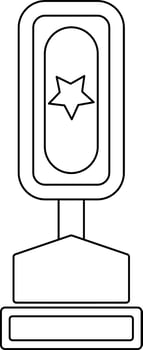 Flat star decorated trophy award. vector
