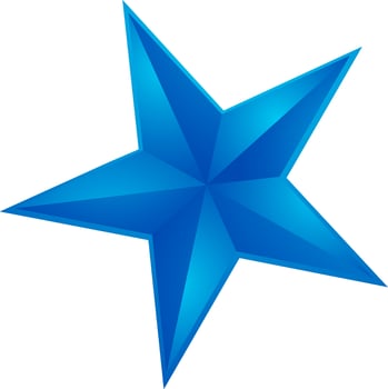 Beautiful shiny blue star. vector