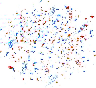 American Flag colour confetti for 4th of July. vector
