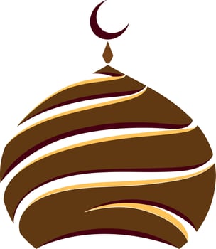 Creative illustration of brown Mosque Dome. vector