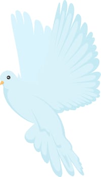 Flat illustration of a flying pigeon. vector