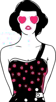 Woman with sun glasses. vector