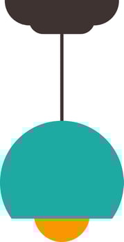 Flat illustration of hanging ceiling Lamp. vector