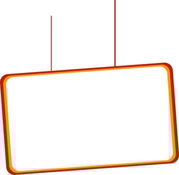 Hanging blank frame on white background. vector