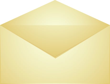 Illustration of a golden envelope in flat style. vector