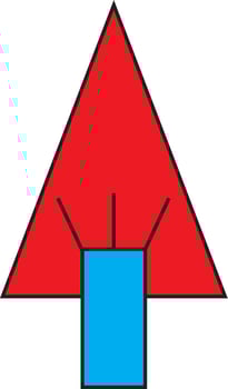 Red and blue forrst in flat style. vector