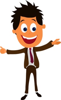 Cartoon character of a funny businessman. vector