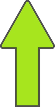 Flat illustration of an upward arrow. vector