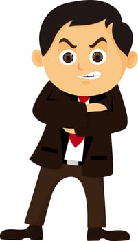 Angry Businessman in crossed arms pose. vector
