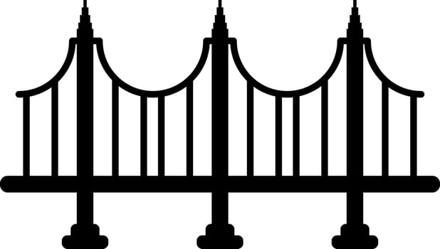 Bridge icon or symbol in Black and White color. vector