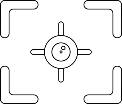 Flat style camera focus icon. vector