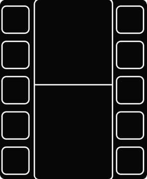 Black and white film strip in flat style. vector