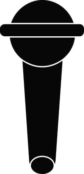 Isolated Black and White microphone in flat style. vector
