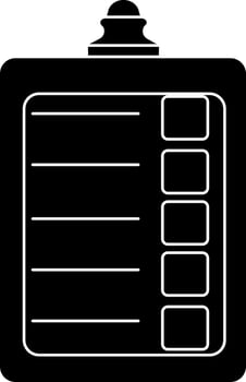 Flat style blank clipboard in black and white color. vector