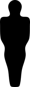 Isolated faceless man in black color. Glyph icon or symbol. vector