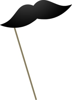 Creative moustache with stick for carnival concept. vector